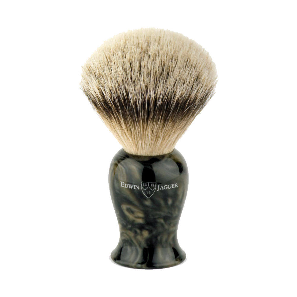 Edwin Jagger Plaza Imitation Black Marble Silver Tip Shaving Brush