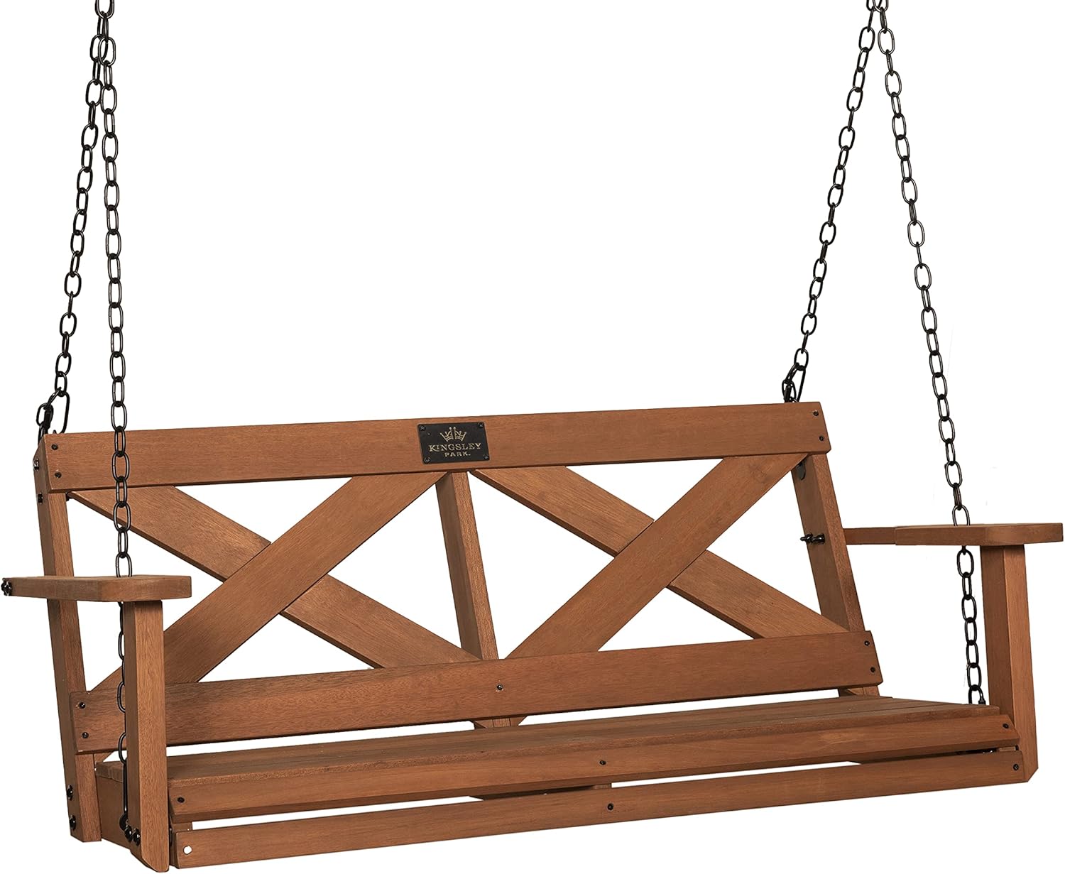 Backyard Discovery 2107045 Meranti Farmhouse Wooden Porch Swing, Brown