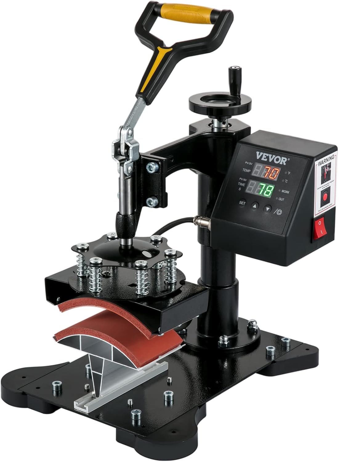 VEVOR Cap Press, 3.1 x 5.5 inch Hat Press Machine, Dual Digital Control, Hat Heat Press Machine, Durable Heat Press for Hats Baseball Hat Caps