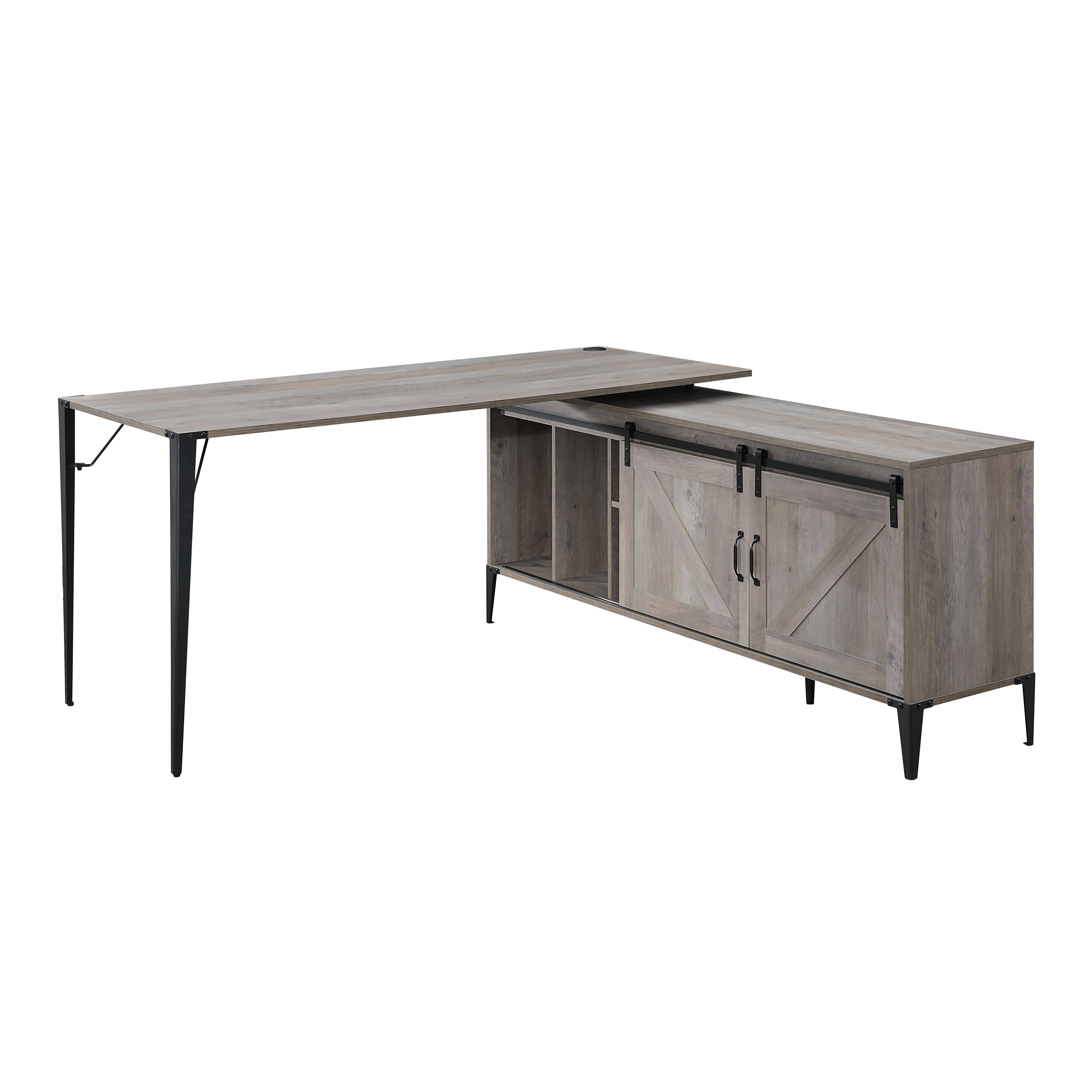 Acme Furniture Zakwani Writing Desk in Gray Oak u0026 Black Finish