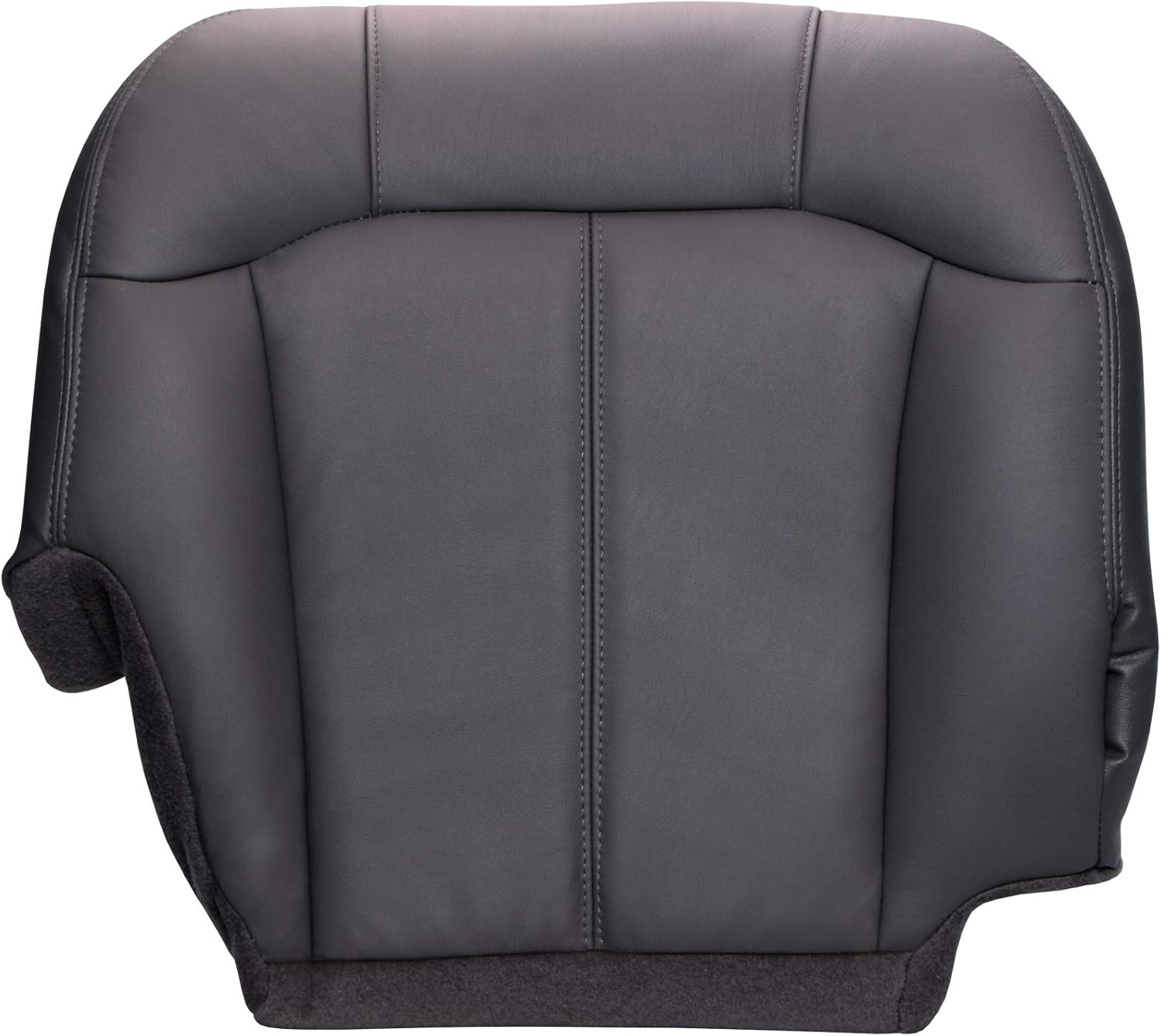 The Seat Shop Passenger Side Bottom Replacement Seat Cover - Graphite (Dark Gray) Leather (Compatible with 2000 - 2002 Chevrolet Silverado, GMC Sierra 1500, 2500, 3500)
