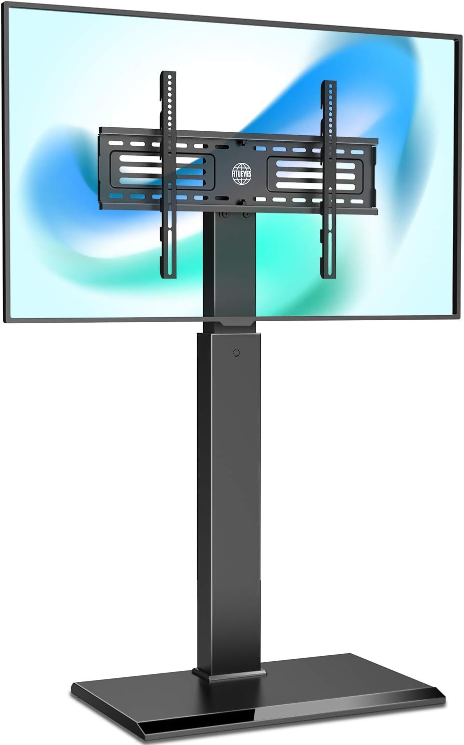 FITUEYES Iron Base Universal Floor TV Stand with Swivel Mount Space Saving for TVs Up to 55&rdquo; LCD LED OLED Plasma Flat Panel or Curved Screen Height Adjustable, FT-S1601MB