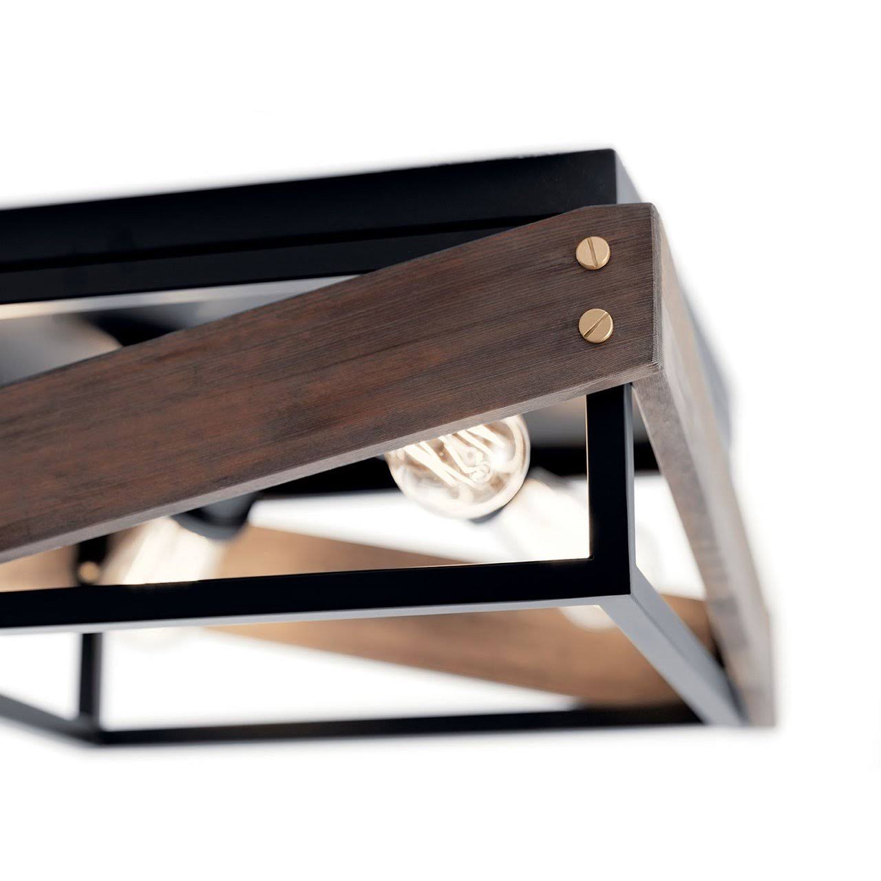 Kichler Fulton Cross 44224BK Flush Mount Light, Black