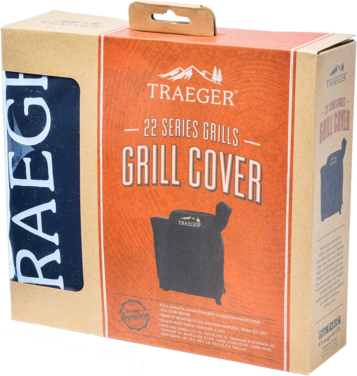 Traeger Grills BAC503 Pro 575/22 Series Full Length Grill Cover, Black Pack of 2