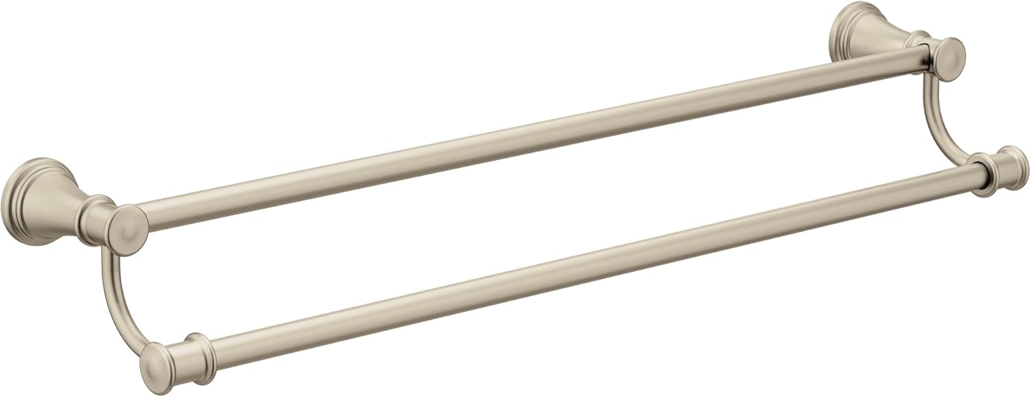 Moen YB6422BN Belfield 24-Inch Bathroom Double Towel Bar, Brushed Nickel Pack of 2