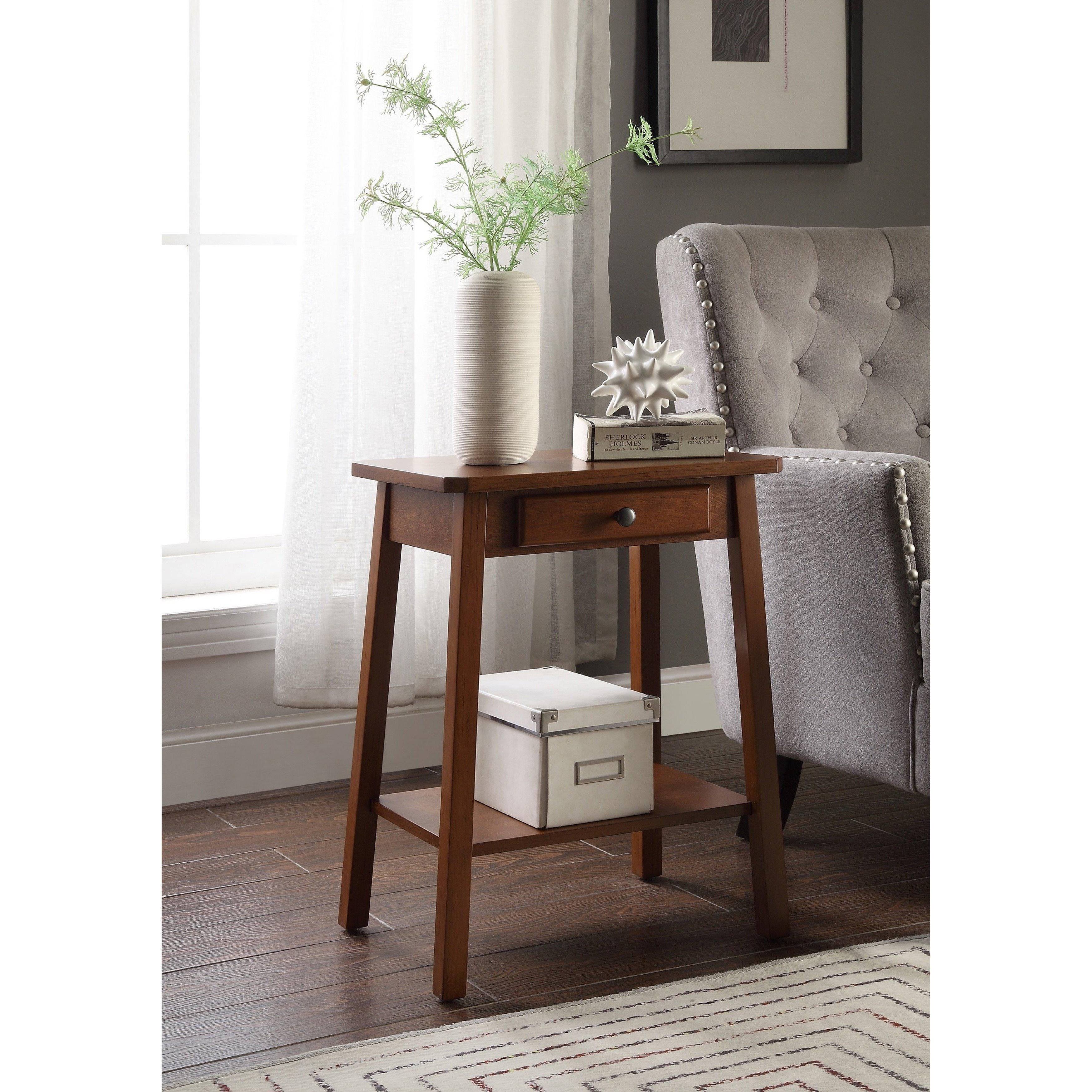 Acme Kaife Accent Table, Walnut Finish 97858