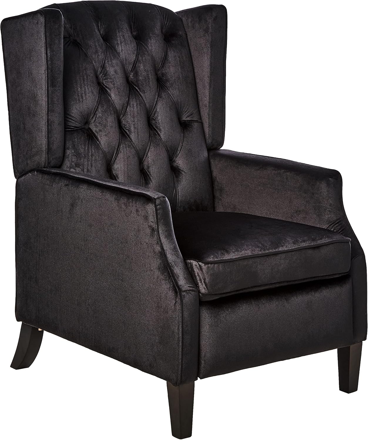 Christopher Knight Home Diana Wingback Recliner, Black + Dark Brown