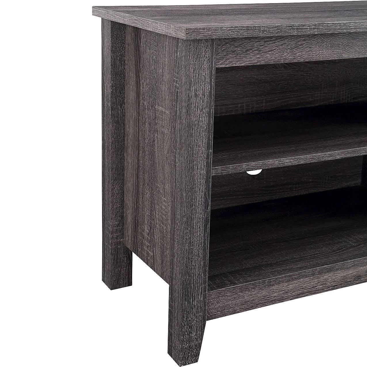 58 Wood TV Media Stand Storage Console - Charcoal (Grey) - Saracina Home