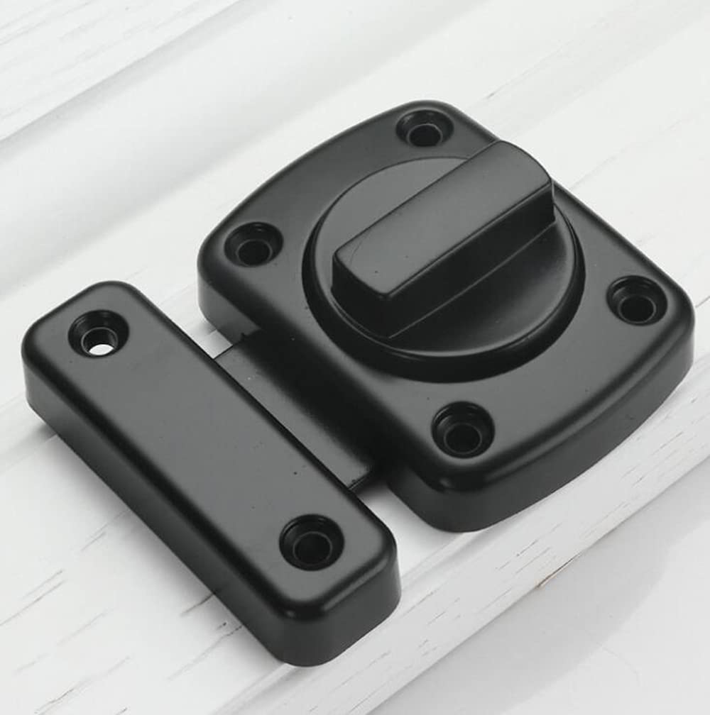 Sliding Door Lock bar barn Door Latch Hook-and-Eye Buckle Wooden Fence Door Lock Black Door Latch Lock Ship Window Lock Door latches Internal (Black)