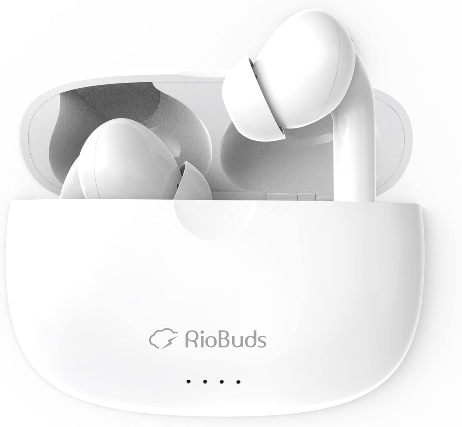 RioBuds Active Noise Cancelling Wireless Earbuds, Designed in Houston, Made in Taiwan, Transparency Mode, in-Ear Detection Headphones, Bluetooth 5.2, All-Day Battery Life, Touch Control, Headset