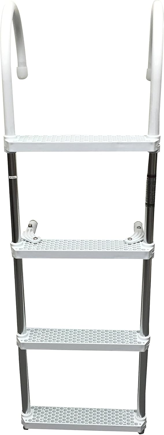 Pactrade Marine 4 Steps Ladder Hook, Aluminum Polyethene, White