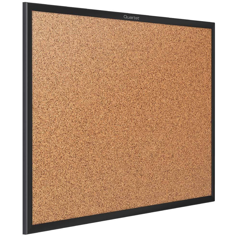 Quartet Cork Board, Bulletin Board, 3' x 2' Corkboard, Black Frame (2303B)