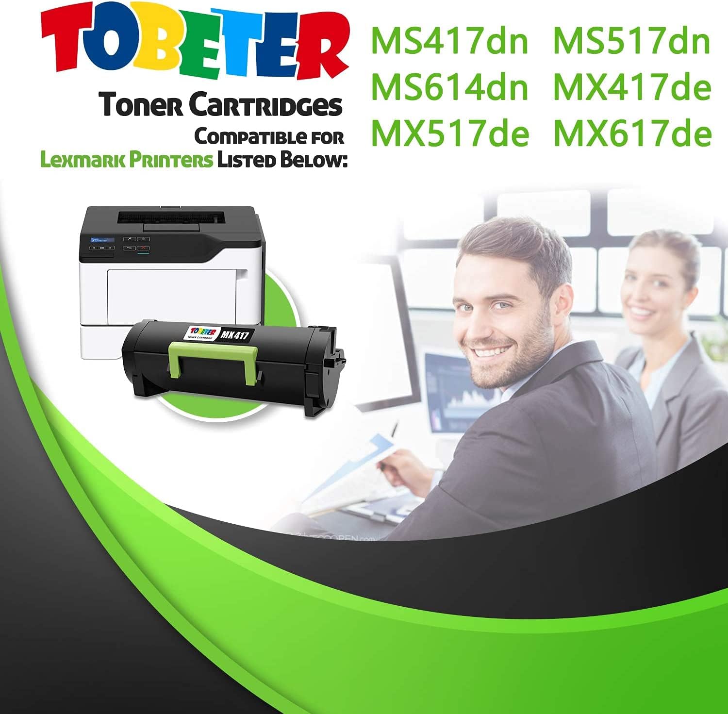 ToBeter Remanufactured Toner Cartridge Replacement for Lexmark 51B1H00 for MS417 MS517 MS617 MX417 MX517 MX617 MS417dn MS517dn MS617dn MX417de MX517de MX617de Printer (1 Pack) Pack of 2