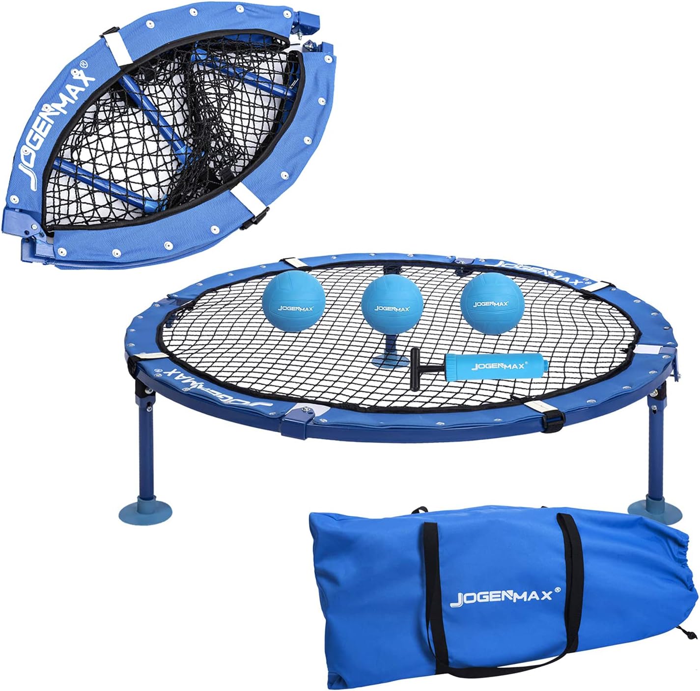 JOGENMAX Outdoor Game Set, Fully Foldable, Includes 3 Balls,Drawstring Bag,Played Indoor/Outdoor, Lawn, Yard, Beach, Tailgate, Park, Gift for Boys, Girls, Teens, Adults, Family