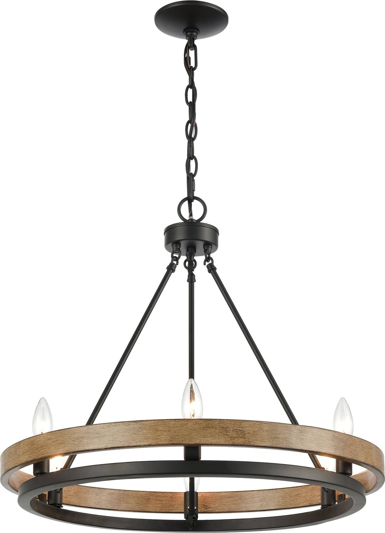 Elk Lighting 75056/6 Ramsey 8-Light Chandelier in Matte Black and Aspen
