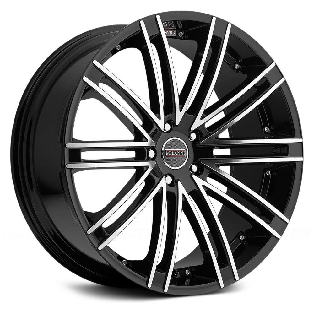 Milanni Kahn 9032 Wheel Rim 22x10.5 5x112 Gloss Black Machined 42mm Offset 9032-22145GBMF42