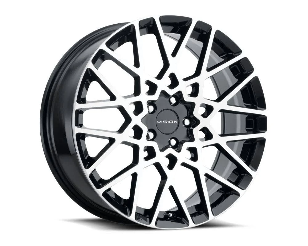 Vision Recoil Wheel 18x8 5x120 38mm Gloss Black Machined Face