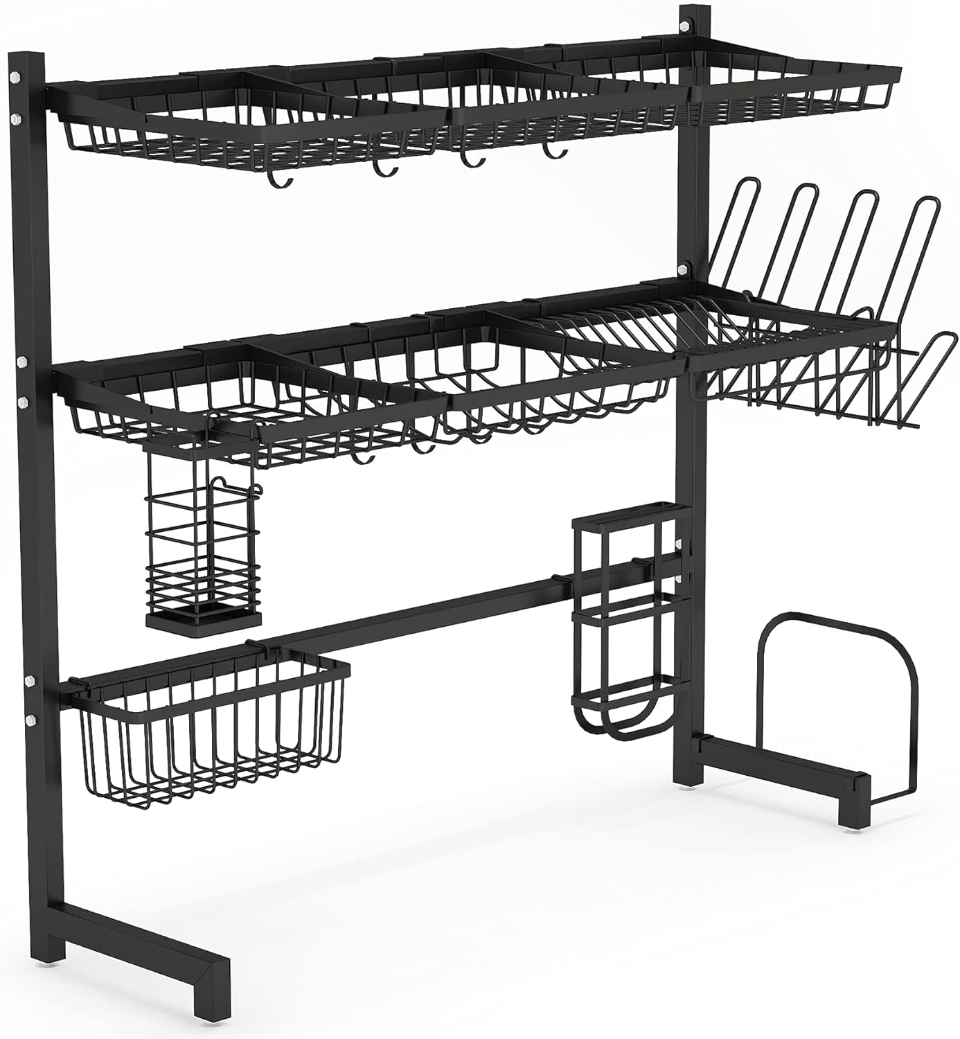 Over the Sink Dish Drying Rack -1Easylife 3 Tier Stainless Steel Large Kitchen Rack Dish Drainers for Home Kitchen Counter Storage, Shelf with Utensil Holder, Above Sink Shelves (silver1)