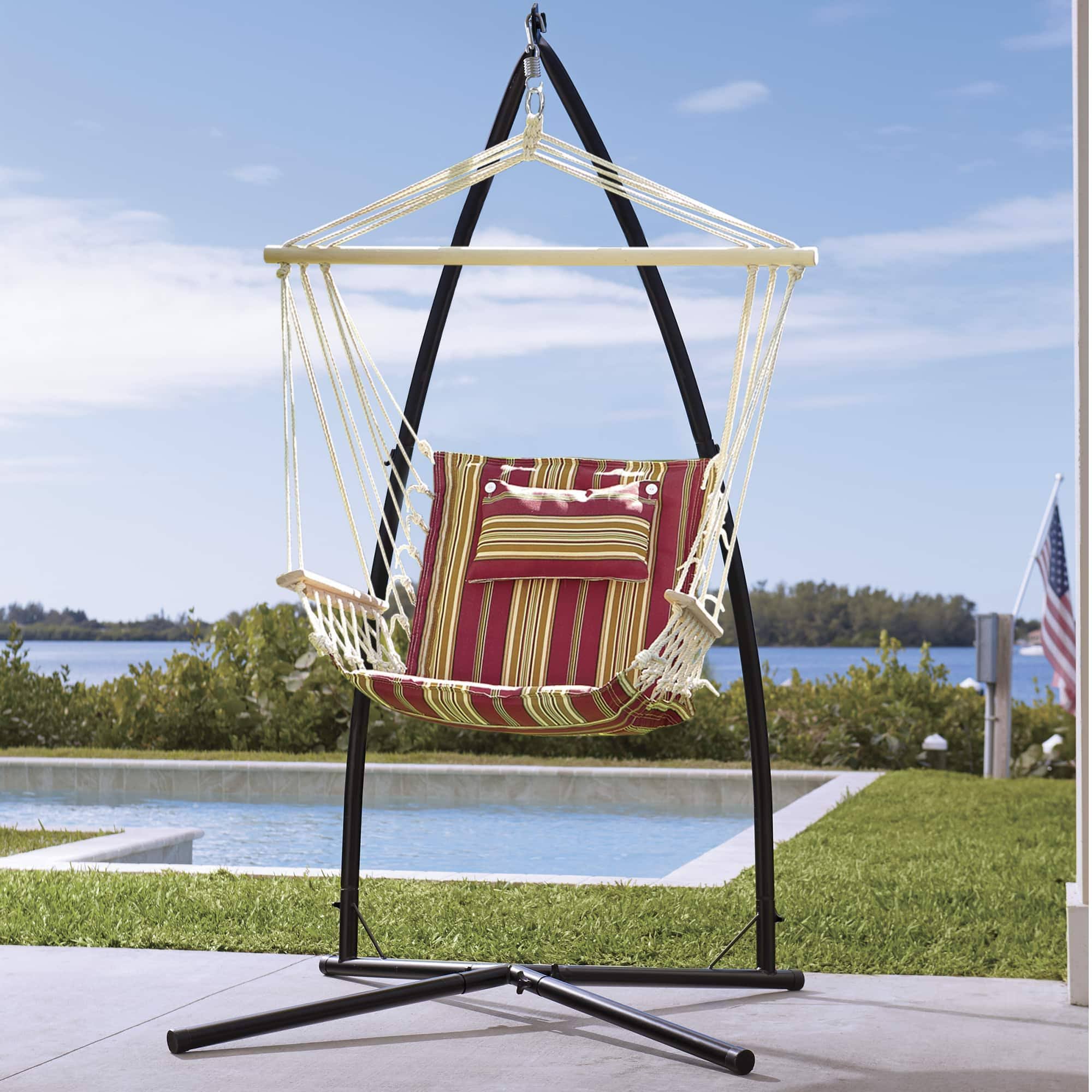 Backyard Expressions Hammock Chair Stand, Black
