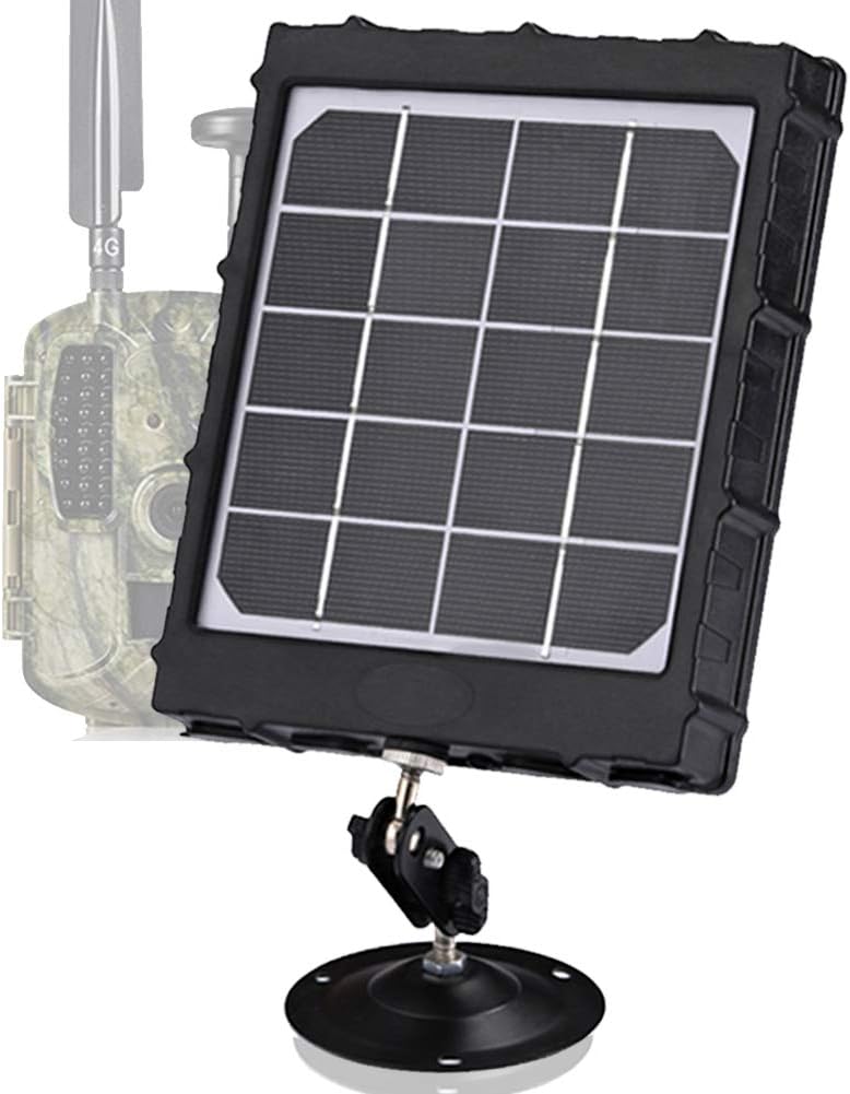 TKKOK Trail Camera Solar Power Panel 8000mAh 3W Supporting 12V 9V 6V for All 3G 4G Hunting Game Camera or Deer Feeder Pack of 2