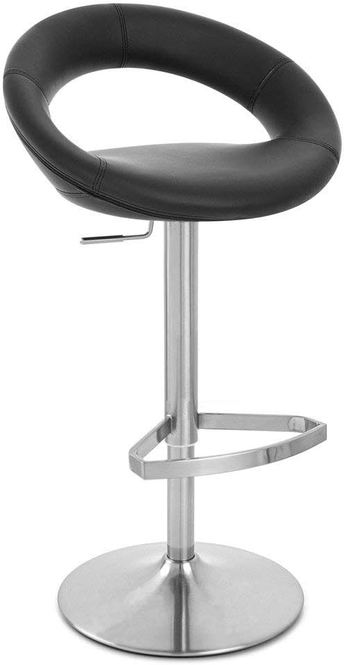 Zuri Furniture Black Crescent Adjustable Height Swivel Armless Bar Stool