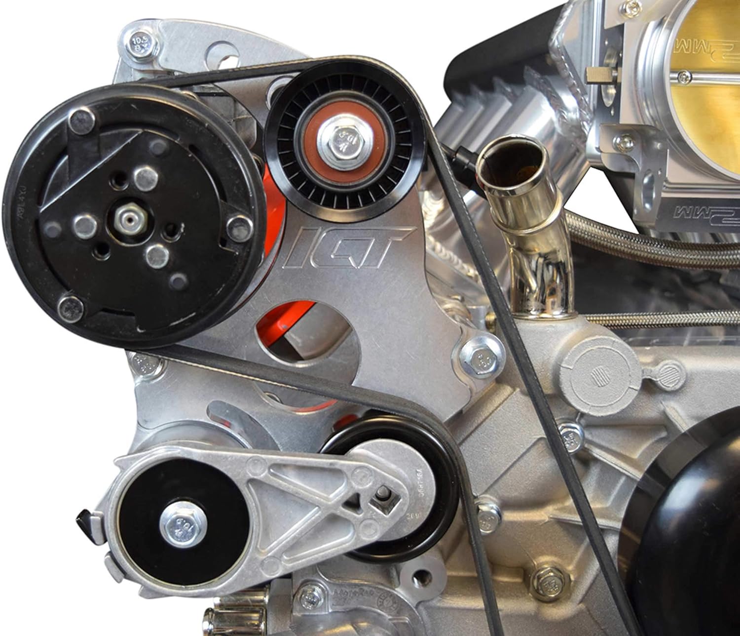 ICT Billet Mini A/C Air Conditioner Compressor Bracket Kit Compatible with Sanden 7176 LS1 LS3 LSX AC Heavy Duty 551472-3