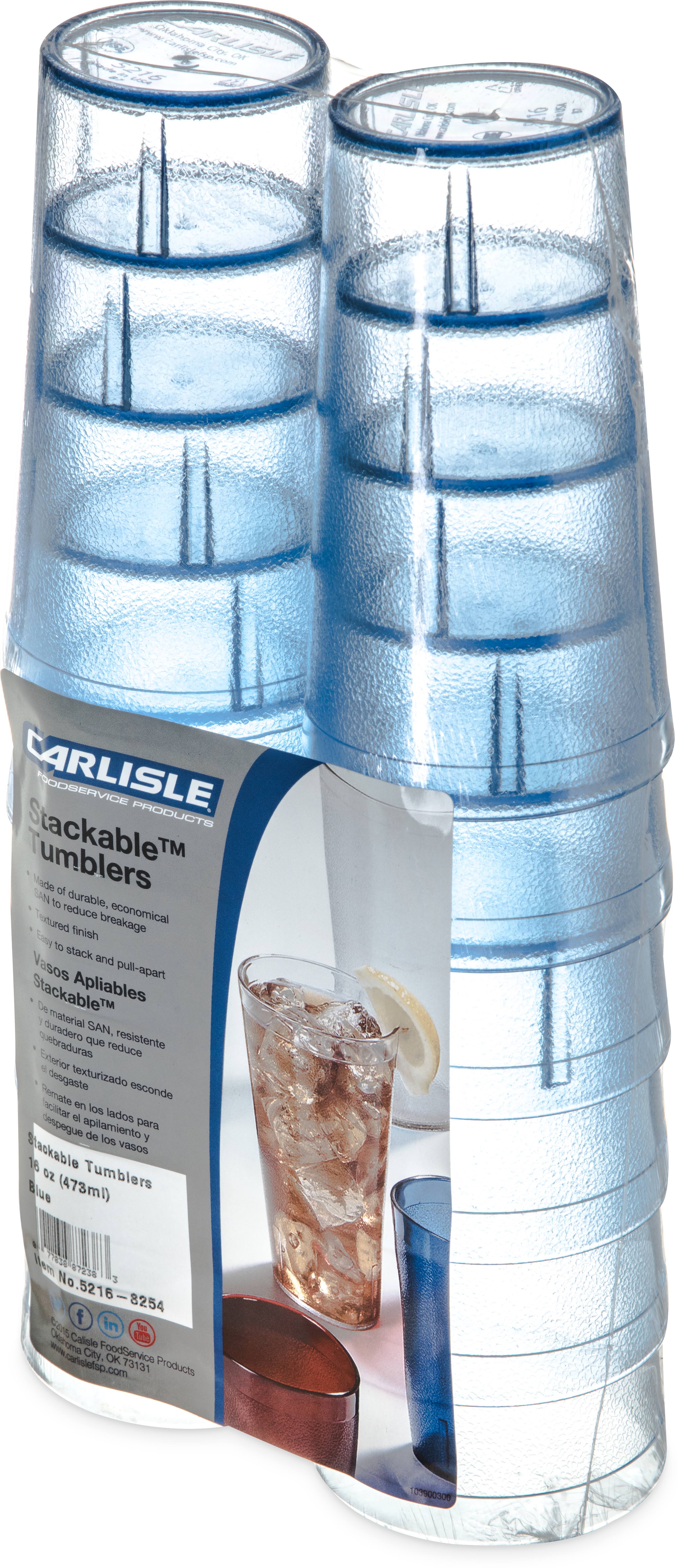 Carlisle Stackable Cash 'n Carry San Tumbler 16 oz (12/pk) - Blue