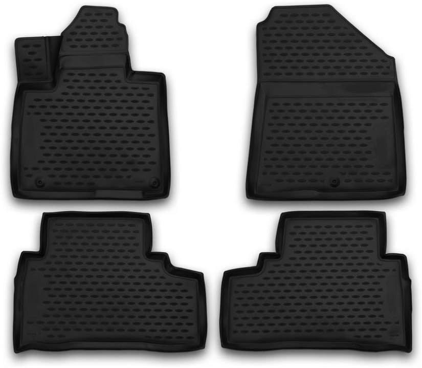 Fits 2016-2020 Kia Sorento (All Models) Floor Mats Front & 2nd Row Seat Liner Set All Weather Full Set Liners (Black)