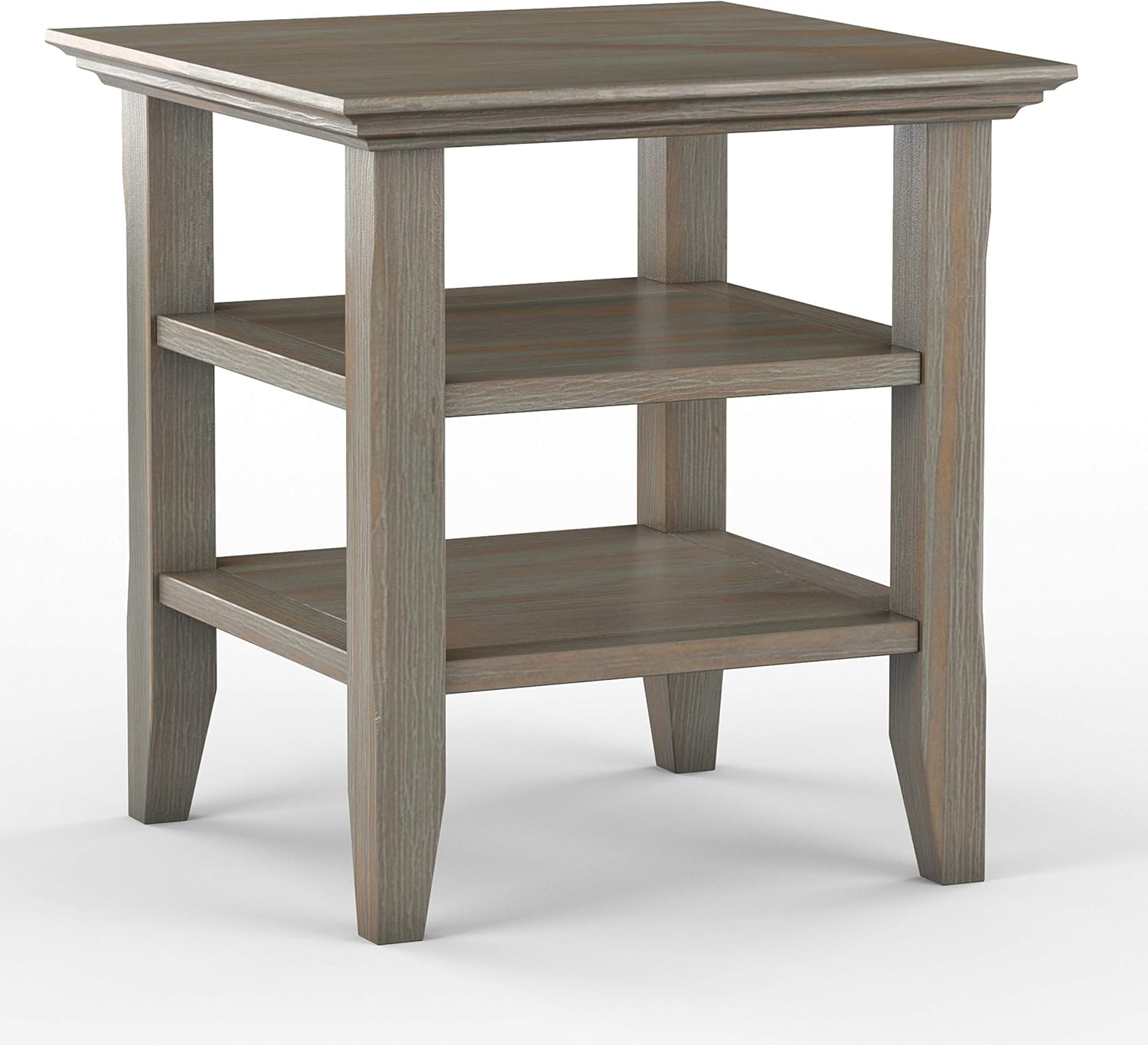 SIMPLIHOME Acadian End Table, 19 inch, Farmhouse Brown
