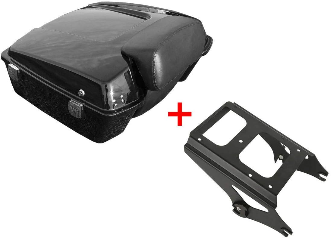SLMOTO 5.5'' Razor Trunk Pack Backrest Rack Fit for 09-13 Harley Tour Pak Road King Electra Glide