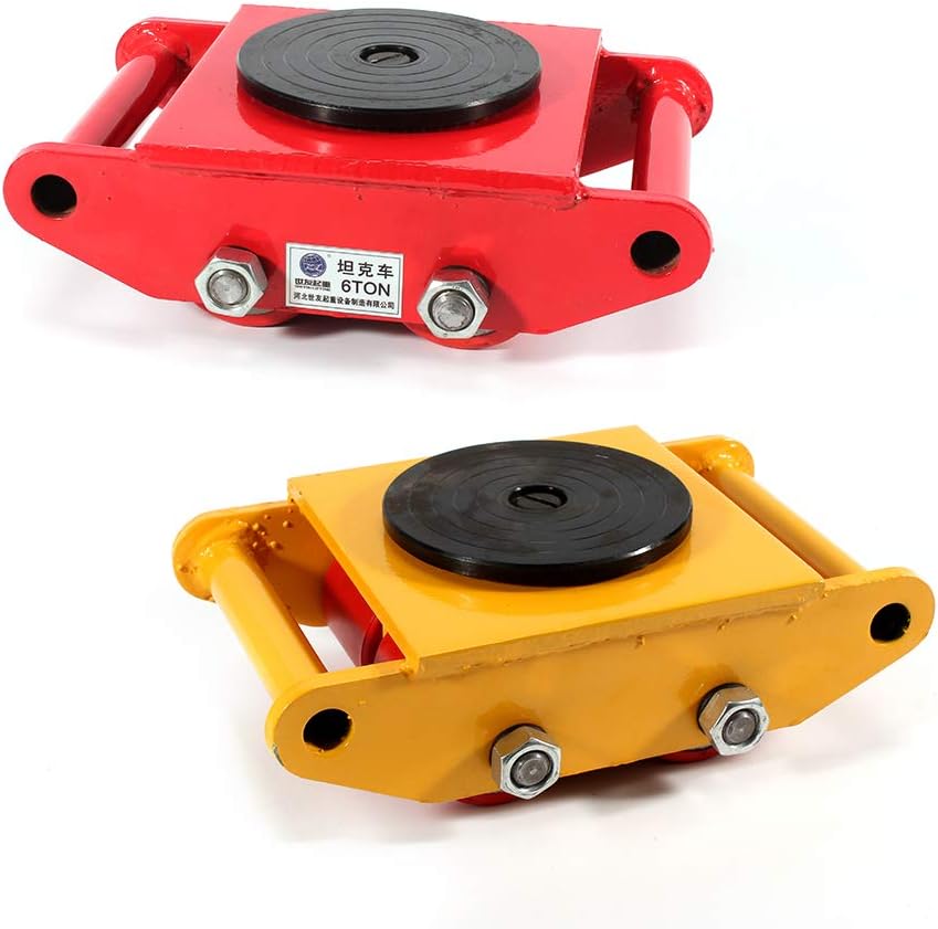 Dolly Skate Mover 4 Rollers 6Ton with 360&deg; Rotate, Machinery Mover Heavy Duty Wheel Dolly Car Repair Tire Stakes, Machinery Roller Mover Cargo Trolley for Tow or Vehicle Storage Furniture Movers