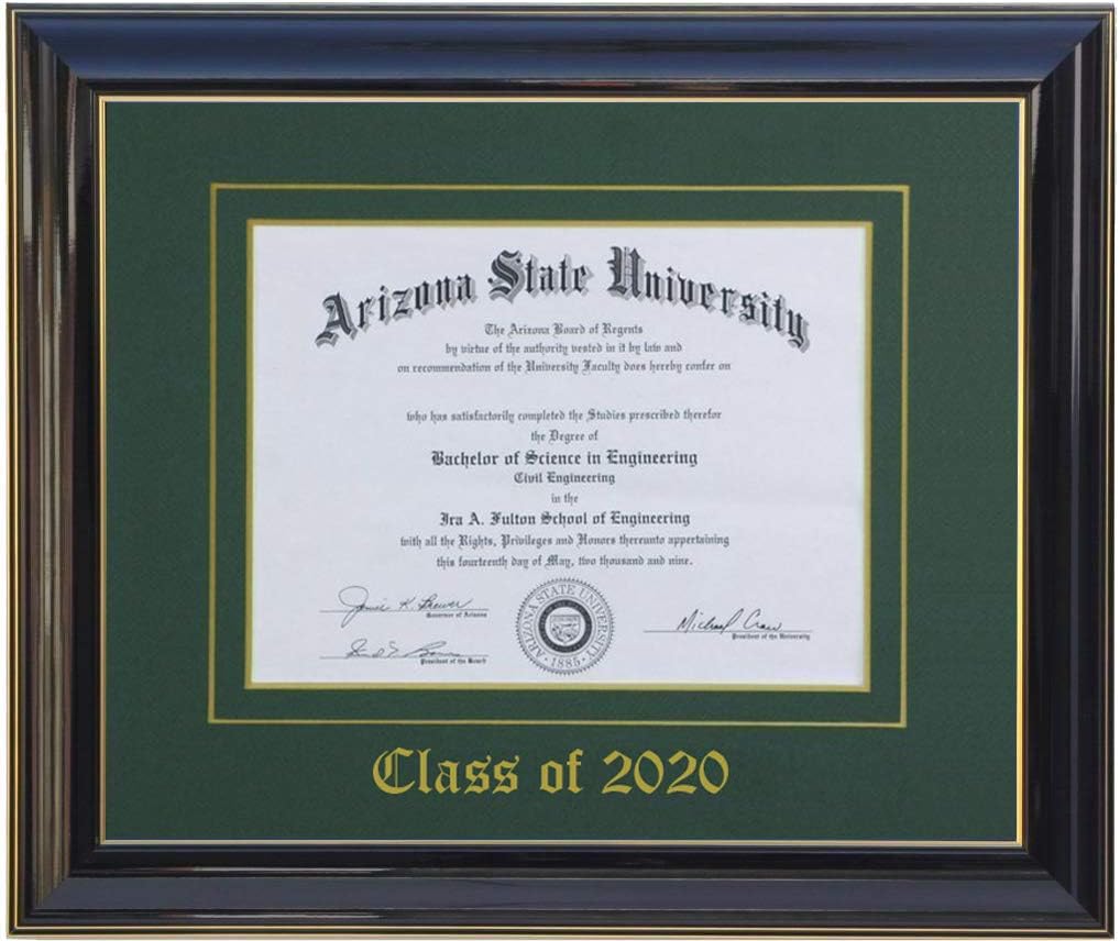 DIPLOMA FRAME 11 X 8.5 MAHOGANY/BLACK 2021 (CUSTOMIZABLE) Pack of 2