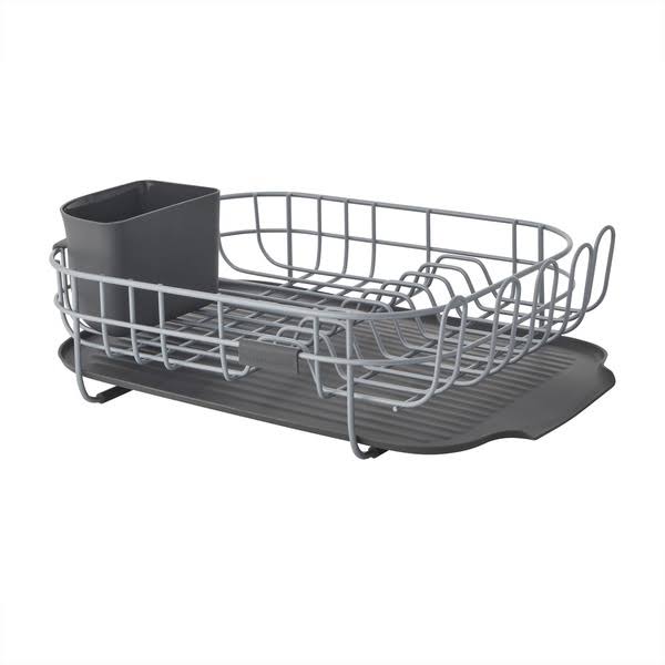 KitchenAid Low Profile Powder Coated Dish Drying Rack in Charcoal Gray