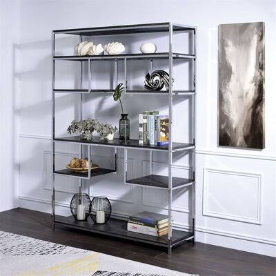 Engracia 67x22 H x 49x22 W Stainless Steel Etagere Bookcase Latitude Run