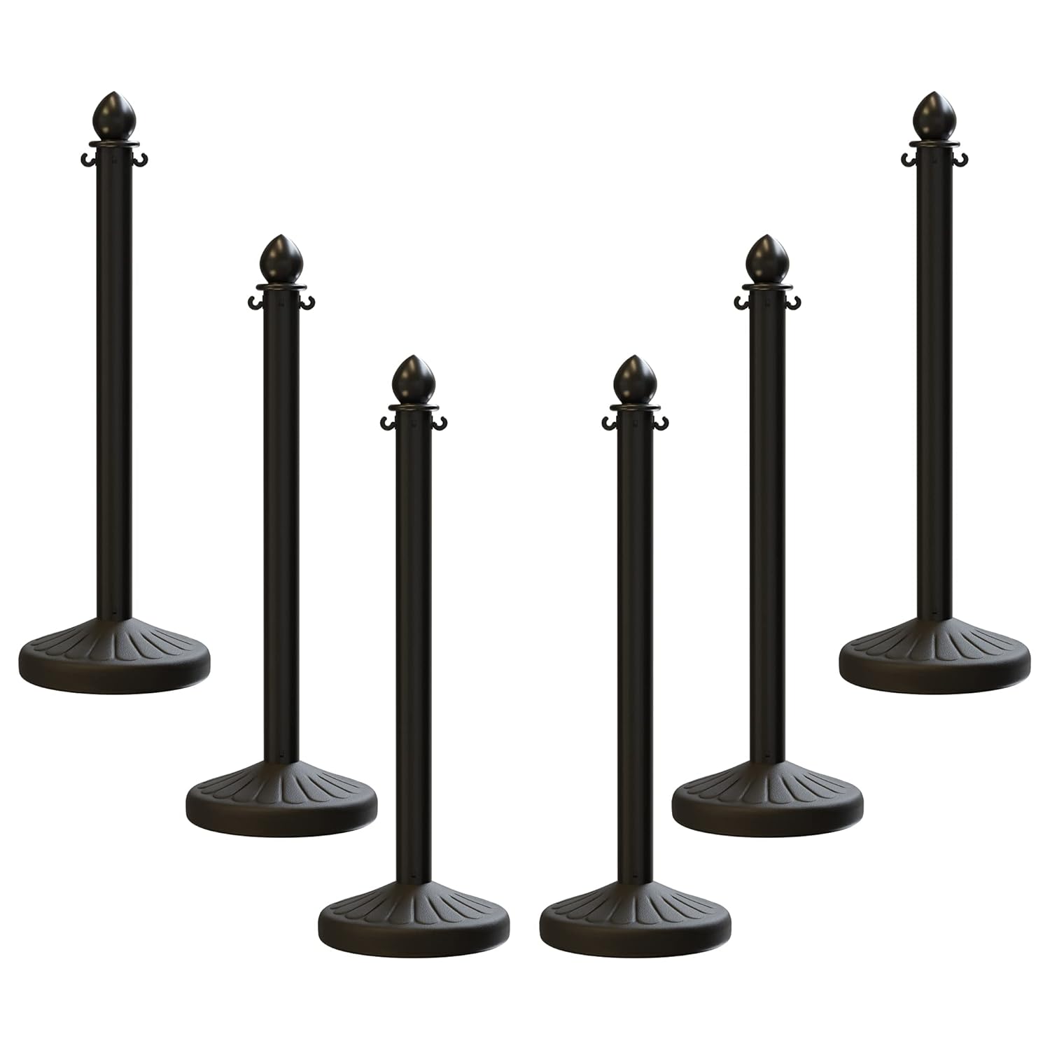 Montour Line Plastic Stanchion Blue 2.5 Inch Diameter, 6-Pack, Crowd Control Barriers