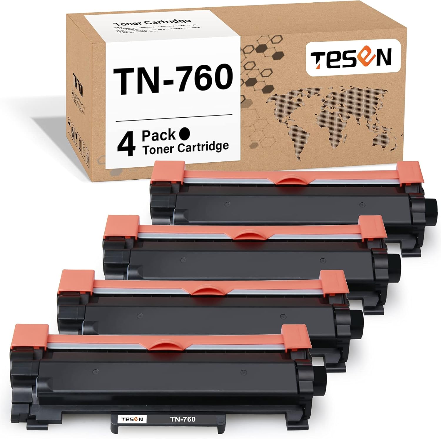 TN760 TN730 MFC-L2710DW TESEN Compatible Cartridge Replacement for Brother TN-760 TN-730 for HL-L2350DW HL-L2370DW HL-L2390DW HL-L2395DW DCP-L2550DW MFC-L2750DW MFC-L2730DW Printer High Yield 4PK Pack of 2