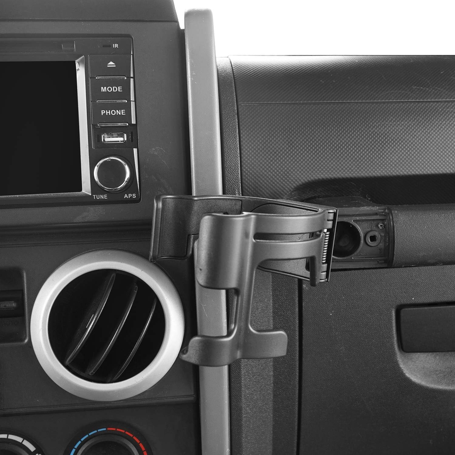 Hooke Road Dash Phone Mount Drink Cup Holder Multi-Function Bracket for 2007-2010 Jeep Wrangler JK & Unlimited