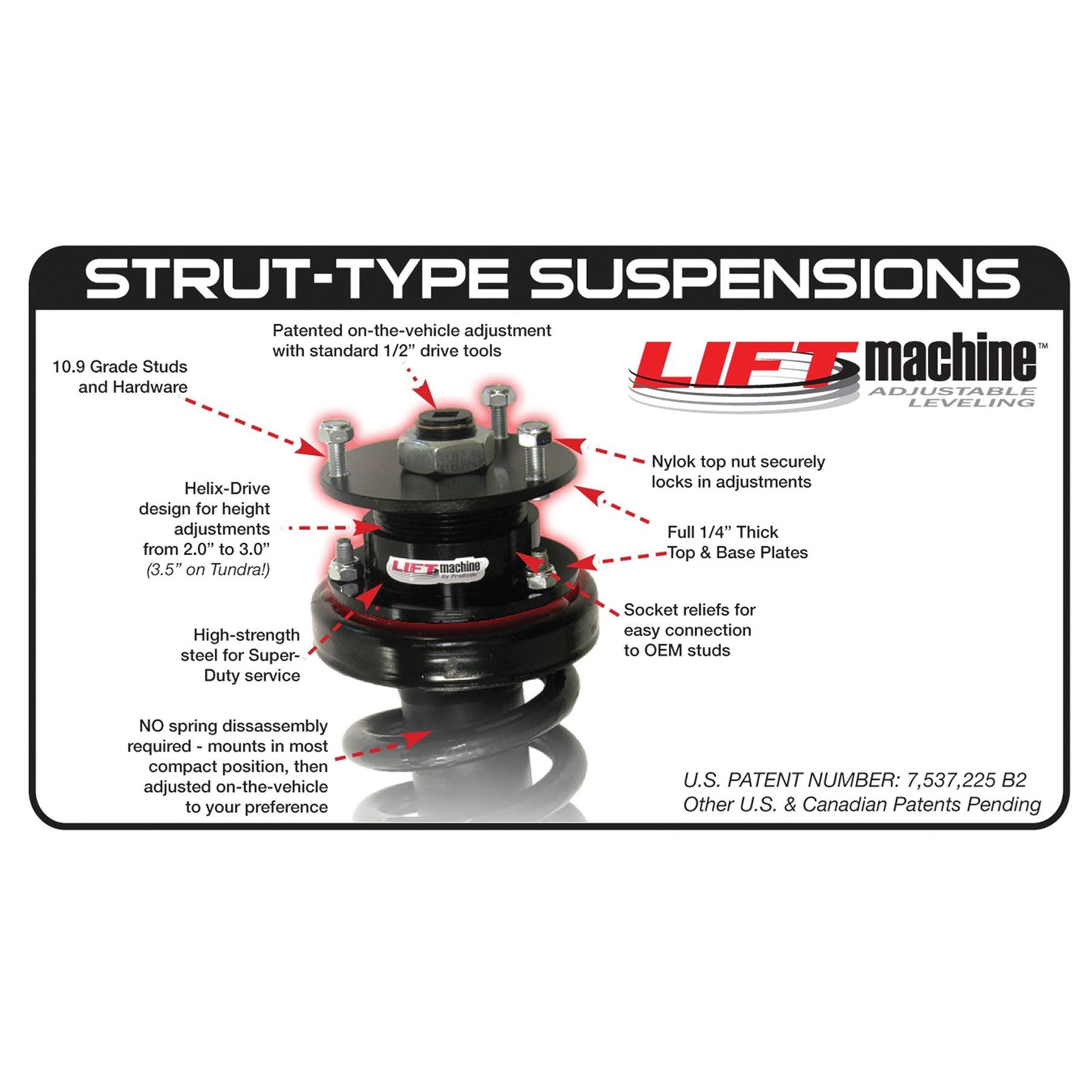 ProRYDE Ford Raptor LIFTMachine Adjustable Leveling Kit 74-3250F