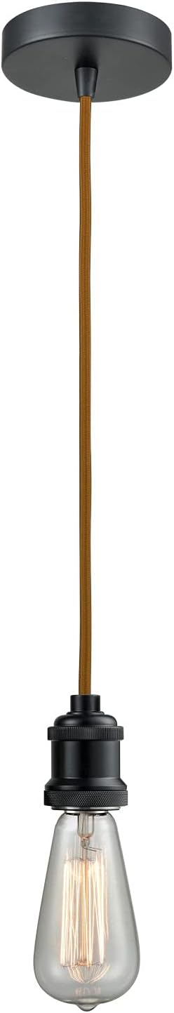 Innovations 100BK-10CR-1BK Transitional One Light Mini Pendant from Edison Collection in Black Finish,