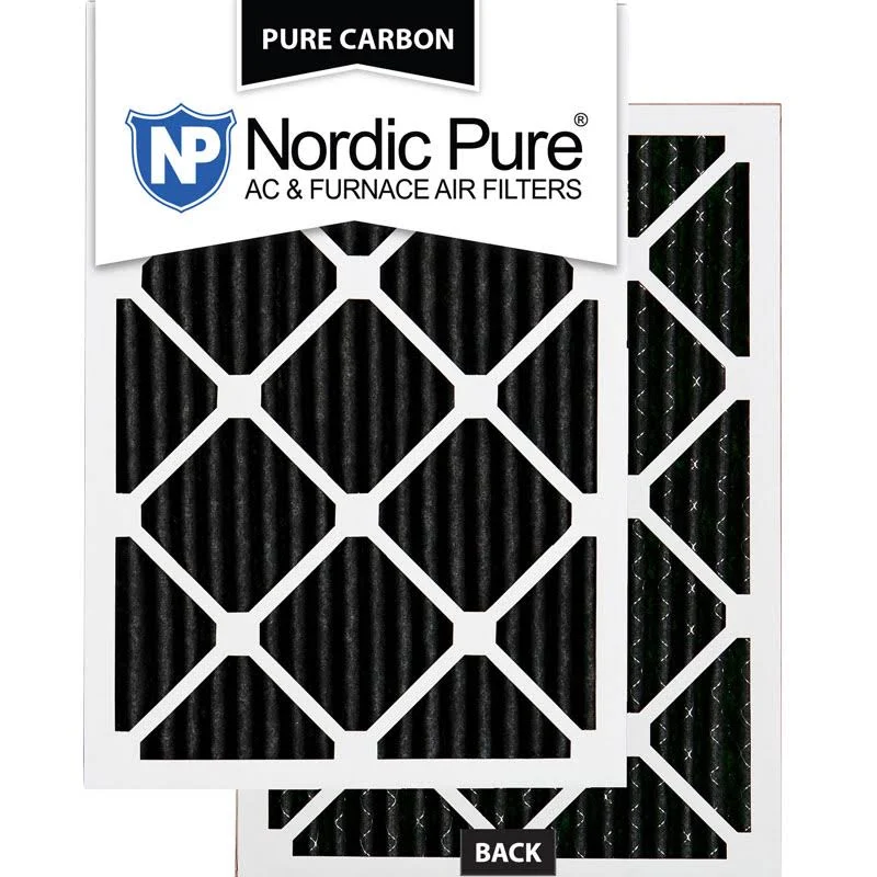 Nordic Pure 12x25x1 Pure Carbon Pleated Odor Reduction AC Furnace Air Filters, 6 Pack 6 Piece