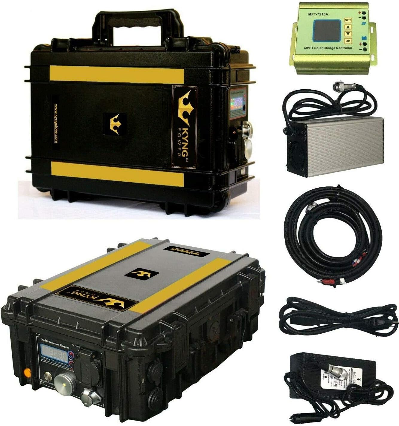 KYNG 2000Wh Solar Generator KIT Portable Power Station Back-Up Power Supply RV, Outdoors, Emergency, Camping, CPAP - High Powered 110/220V Output, 48V/40Ah Battery, DC 5V/2A DC 12V/3A