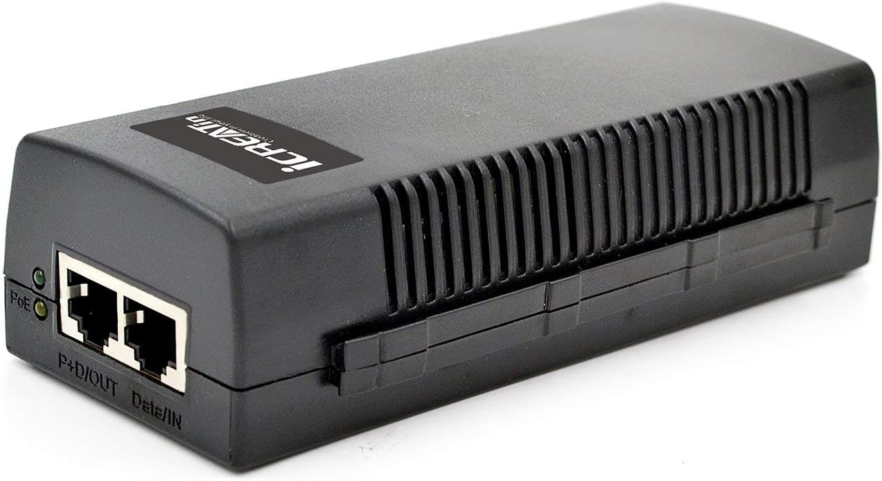 iCreatin Gigabit Power Over Ethernet Plus POE+ Injector Adapter 30W IEEE802.3at / 802.3af, Up to 100 Meters (328 Ft), PSE-480080G Pack of 2