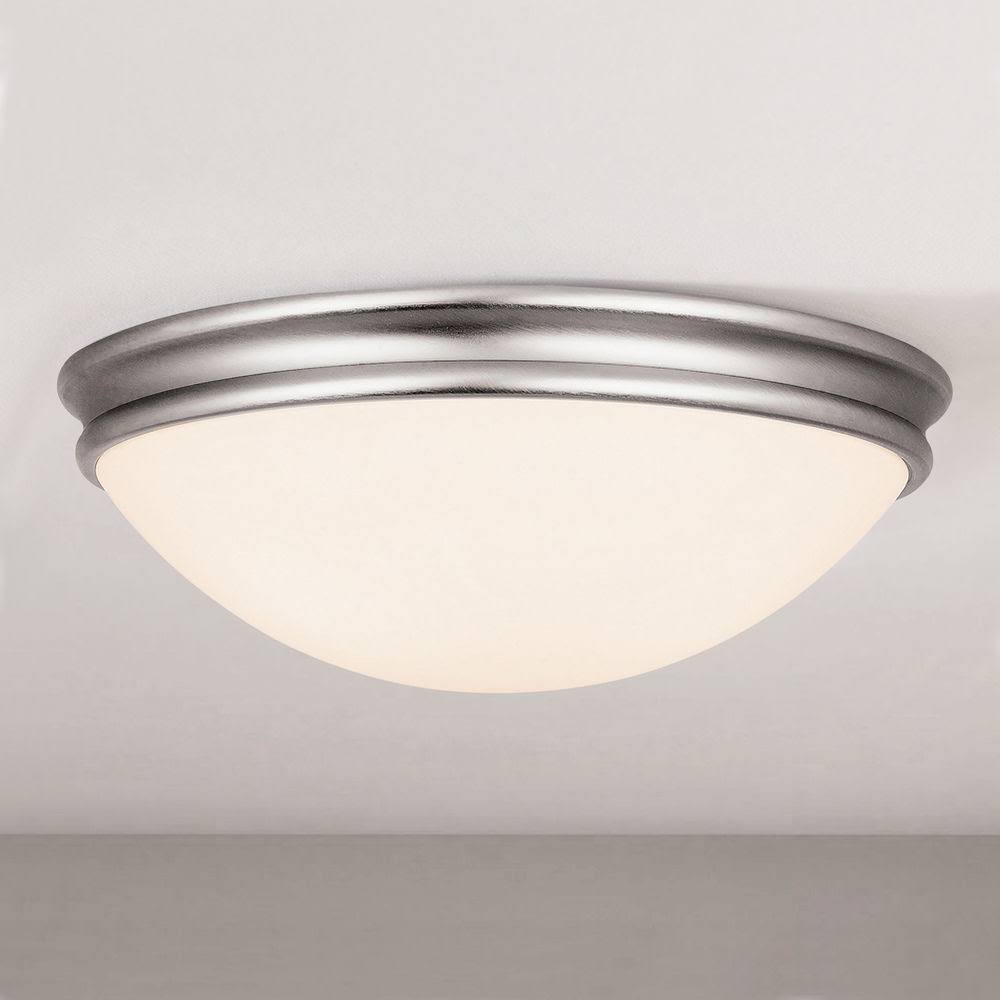 Access Lighting 20724LEDD-BS/OPL Atom Flush Mount Light, Brushed Steel