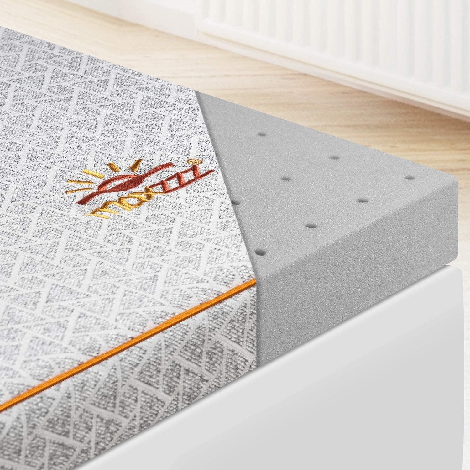 Maxzzz Memory Foam Mattress Topper Twin, 2 Inch Bamboo Charcoal Mattress Topper Bed Topper with Removable Soft Cover, Ventilated Design & CertiPUR-US Certified Foam Topper(Twin) Pack of 2