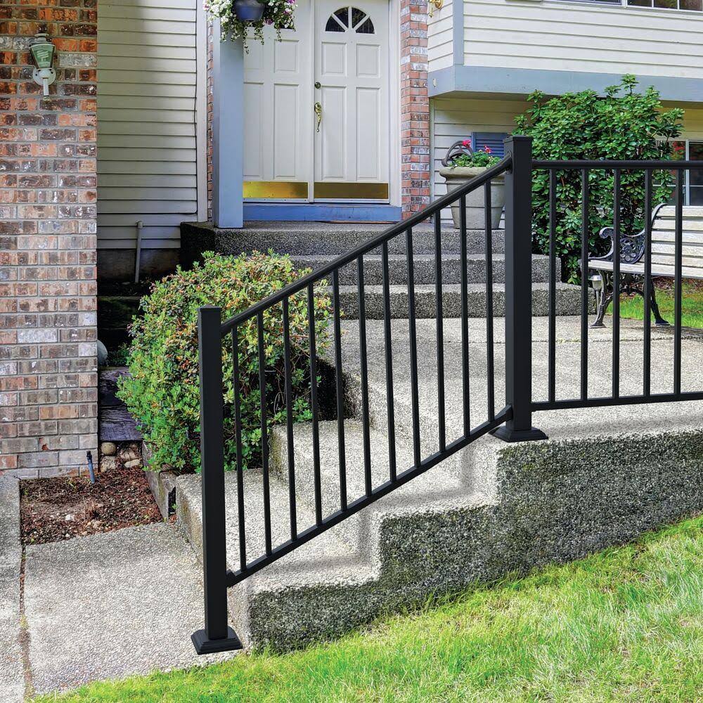 Freedom London 6-ft x 1.75-in x 36-in Matte Black Aluminum Deck Rail Square Balusters Included (Assembled) | 73042001