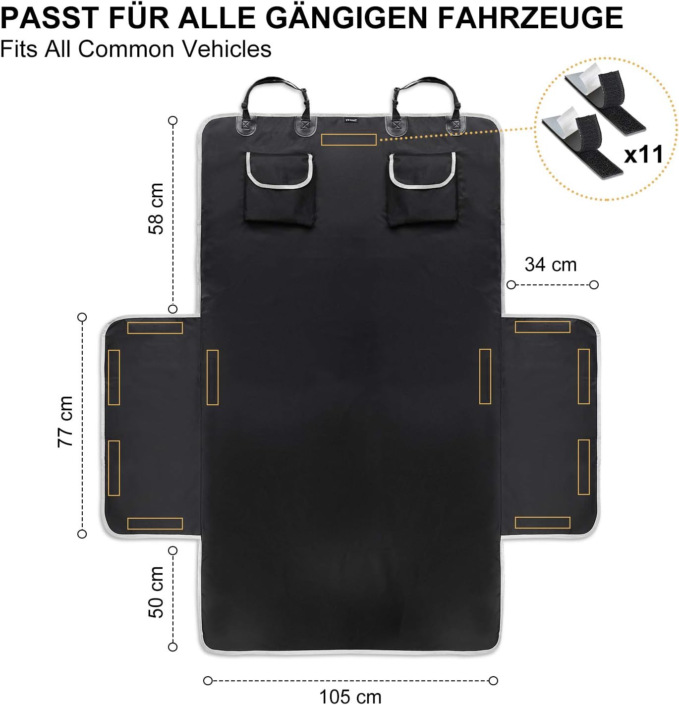 Toozey SUV Cargo Liner for Dogs with Side and Bumper Protector - Pet Dog Trunk Cover for Back Cargo Area, Dog Car Floor Mat for SUV/Van/Truck