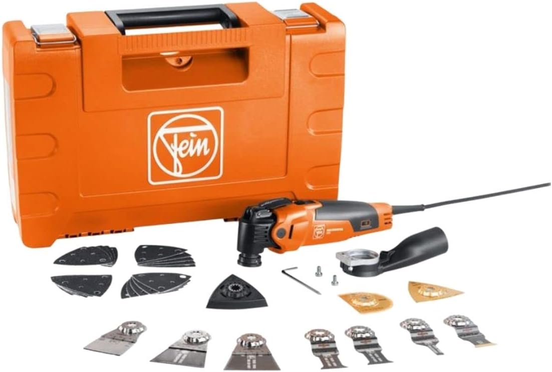 Fein Multimaster Tool MM 500 Plus Top Oscillating Kit - 350W High-Performance Corded Multi Tool for Interior Construction and Renovation - Includes 30 Accessories and Case - 72296761090
