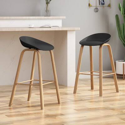 Julius 30x22 Bar Stool Color: Black