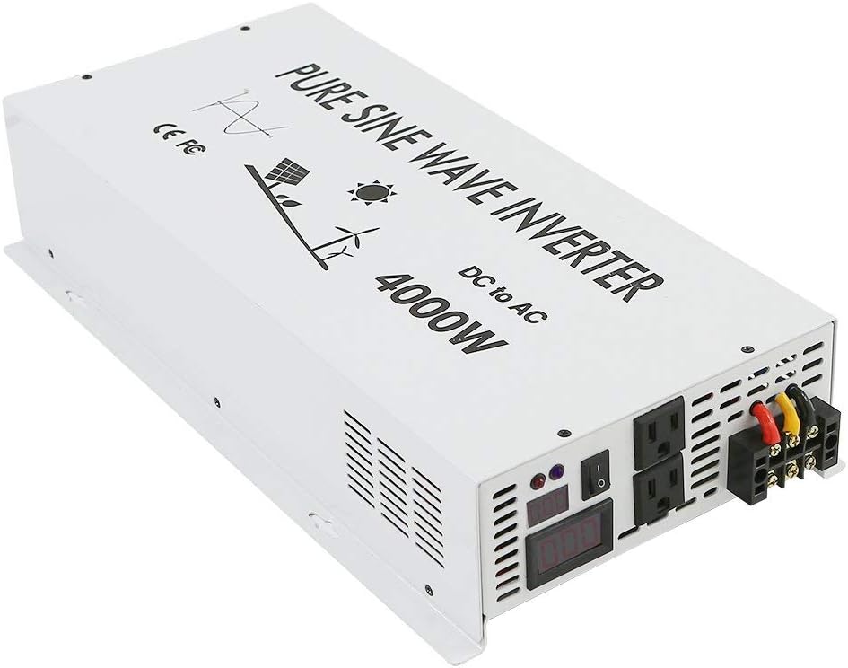 WZRELB 4000W 24V 120V Off Grid DC to AC Voltage Converter Home Power Supply Pure Sine Wave Solar Power Car Inverter Generator