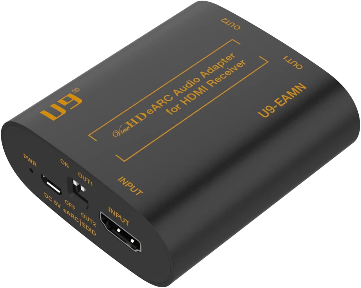 U9 ViewHD eARC ARC Audio Extractor / Adapter for HDMI Audio Receiver Application HDMI 2.0b 18Gbps 4:4:4 4K@60Hz HDR Dolbi Vision | U9-EAMN Pack of 2